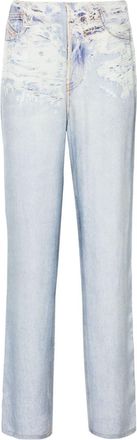 Diesel P-Sarky straight-leg trousers - women - Rayon - 38 - Blue