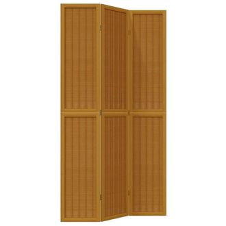 Berkfield Home Room Divider 3 Panels Brown Solid Wood Paulownia