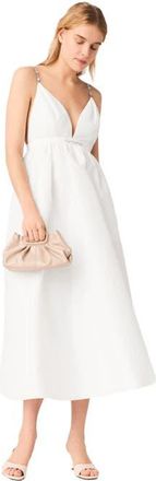 Maje Jewelled taffeta maxi dress in White at Nordstrom, Size 42