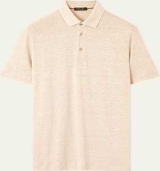 Loro Piana Mens Linen Jersey Dublon Polo Shirt
