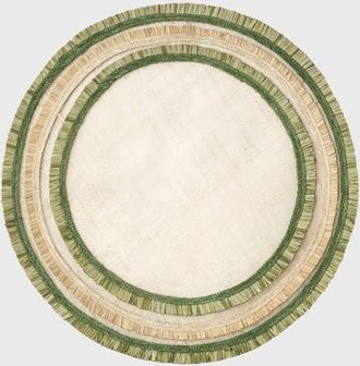 Joanna Buchanan Ruffle edge straw placemat, set of four in Green at Nordstrom