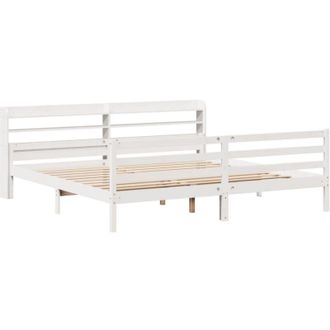 vidaXL Vidaxl - Estructura De Cama Con Cabecero Sin Colch&oacute;n Blanco 200x200 Cm