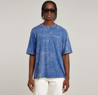 G-Star Acid Wash Boxy T-Shirt - Midden blauw - Heren