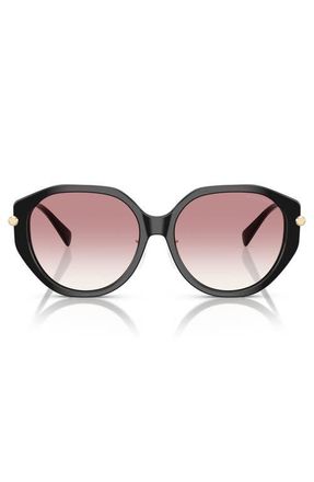 Michael Kors Jinan 56mm Gradient Irregular Sunglasses in Black /Pink Gradient at Nordstrom
