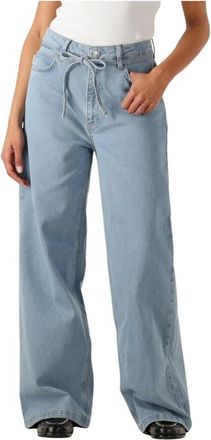 Modstr&ouml;m Jeans, Dames, Blauw, S, Isoldemd Solid Pants Wide Jeans