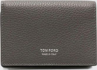 Tom Ford Portacarte in pelle di vitello con patta e bottone a pressione
