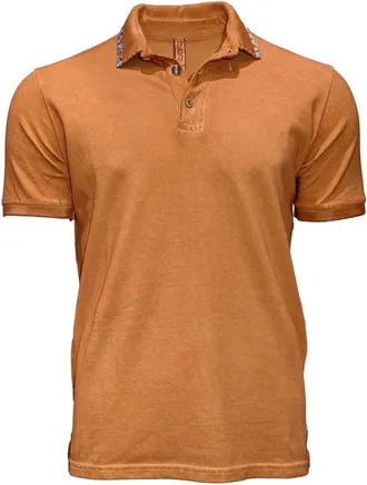 Bob Rustieke Katoenen Polo Shirt - Heren - Polos - Oranje - M - Katoen - Tops