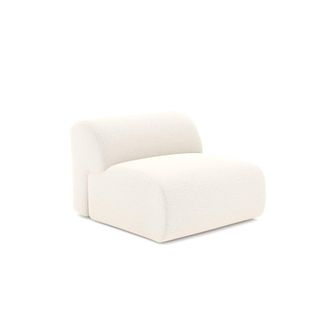 Sia Home Sill&oacute;n de sal&oacute;n sin reposabrazos tejido boucl&eacute; crema