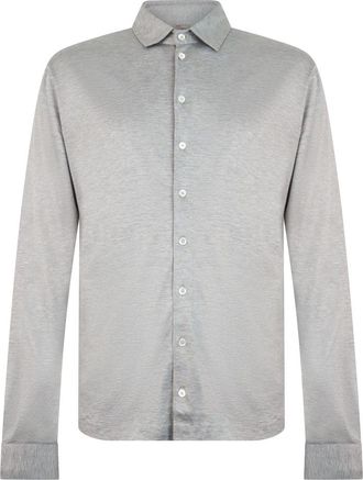 Herno Lange mouwen shirt - Heren - Casual Overhemden - Grijs - L - Katoen - Overhemden