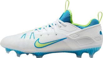 Nike Nike Mens Huarache 9 Elite Low Lacrosse Cleats, White/Vivid Blue/Volt, 11 UK