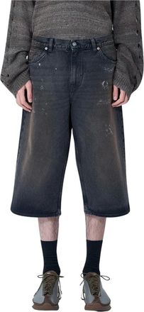 Our Legacy Capri Cut Shorts - male - Our Legacy - Denim Shorts - Black - XL - Shorts