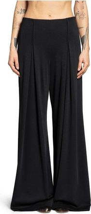Max Mara Cocco Wide Broeken - Dames - Wijde Broeken - Zwart - L - Wol - Broeken
