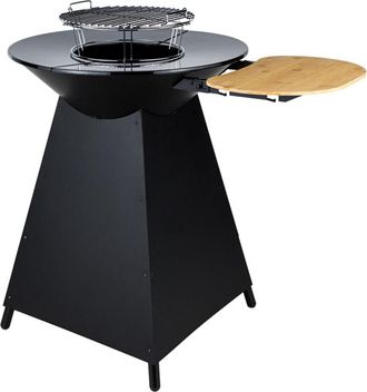 Somagic Brasero de carbón con placa de hierro fundido esmaltado