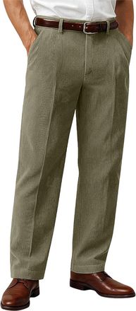 Generic Mens Corduroy Trouser Casual Business Office Work Pant Formal Regular Fit Pant Pockets Straight Leg Wrinkle-Resistant Chino Trouser Slim Stretch Smart