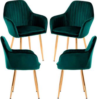 Regalos Miguel Regalos Miguel - Packs Sillas Comedor - Pack 4 Sillas Chic Golden - Verde