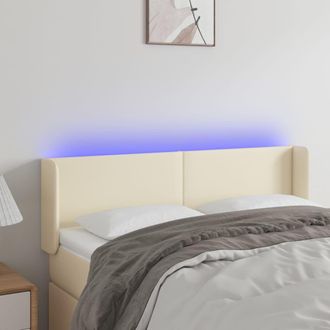 vidaXL Testiera A Led Crema 147x16x78/88 Cm In Similpelle - Vidaxl