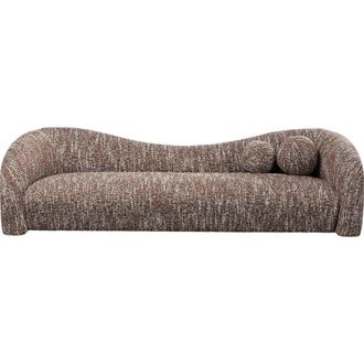 Kare Design Sof&aacute; de 3 plazas de tela jaspeada marr&oacute;n