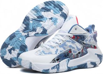 Generic Mens Basketball Shoes are Breathable Cushioned Anti Slip Wear-Resistant Fashionable Outdoor Sports Boots Walking Shoes(White,4.5 UK)