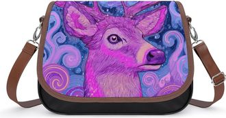 Generic Deer with Swirls Sparkles Fashion Womens Crossbody Bags Novelty Handbag Shoulder Bag Purse