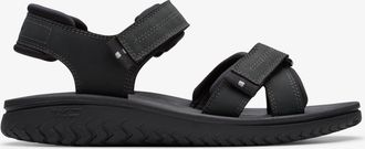 Clarks Wesley Shore Zwarte Leren Sandalen