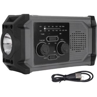 OEM Radio Solar Multifuncional Con Manivela, Resistente Al Agua Ipx4, Con Modulaci&oacute;n De Frecuencia Am De Emergencia Y Linterna Led -crezuo
