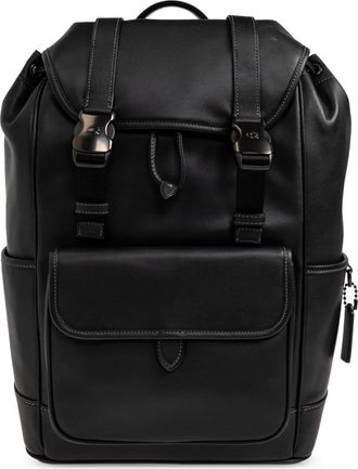 Coach League Flap Rugzak - Heren - Rugzakken - Zwart - ONE Size - Leer - Tassen