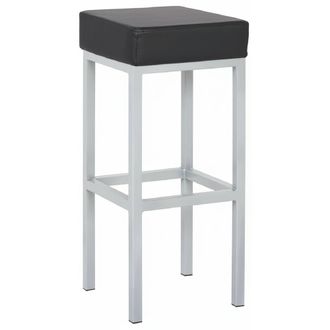 Netfurniture Cara Padded Steel Square Stool in Black