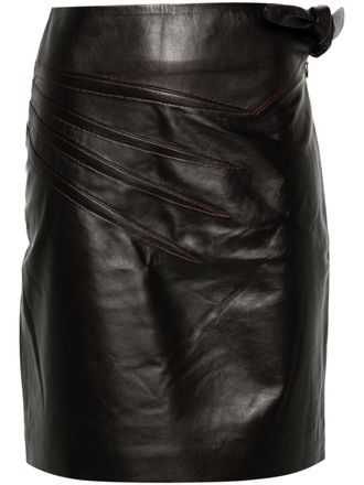 Remain Mini-rok van leer - Bruin