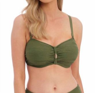 Fantasie Beach Waves Bandeau Bikini Top In Olive