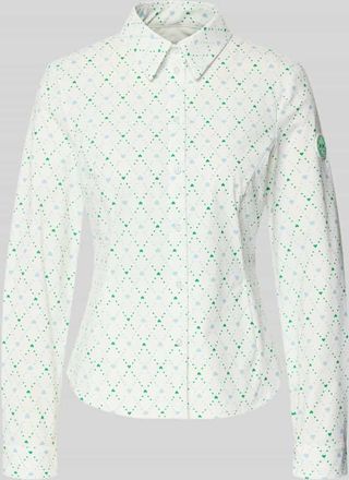 Marc Cain Slim Fit Bluse im Allover-Look in Offwhite, Gr&ouml;&szlig;e 34