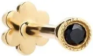 Maria Tash Scalloped Black Diamond Stud Earring in Yellow Gold at Nordstrom, Size 2.5