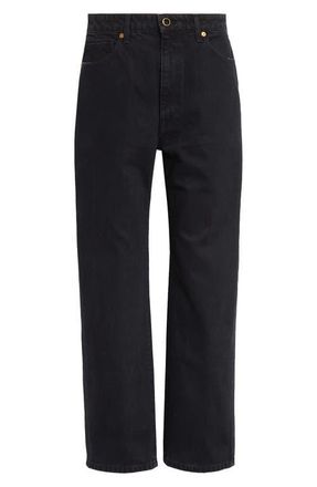 Khaite Abigail High Waist Crop Straight Leg Jeans in Prescott at Nordstrom, Size 27