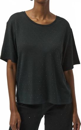 Joseph Ribkoff Rhinestone Tee In Black