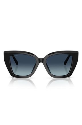 Tiffany & Co. 52mm Square Sunglasses in Black /Azure Dark Blue at Nordstrom
