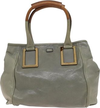 Chlo&eacute; Ethel Handbag Leather Gray Leather Bag (Pre-Owned)
