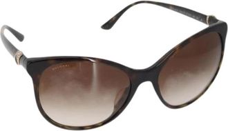 Bulgari Pre-owned Plastic Zonnebril - Dames - Vintage Accessoires - Bruin - ONE Size - Vintage
