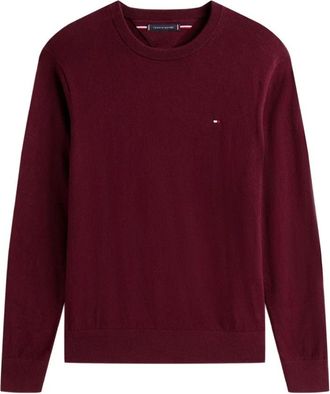 Tommy Hilfiger Rondgebreide trui met kasjmier - Heren - Ronde hals truien - Rood - 2XL - Kasjmier - Truien & Vesten