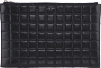 Saint Laurent Quilted Leather Logo Pouch