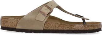 Birkenstock Gizeh Oiled Leather Sandalen - Heren - Slippers - Bruin - 43 EU - Leer - Schoenen