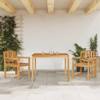 vidaXL Juego De Comedor Para Jard&iacute;n 3 Pzas Madera Maciza De Teca Vidaxl