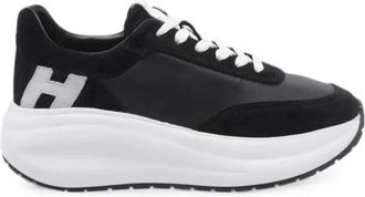 Hogan H696 Allacciato H - Dames - Sneakers - Zwart - 40 EU - Leer - Schoenen