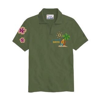 MC2 Saint Barth Polo Shirts, male, Green, Size: XL Charles Piquet Stretch Polo