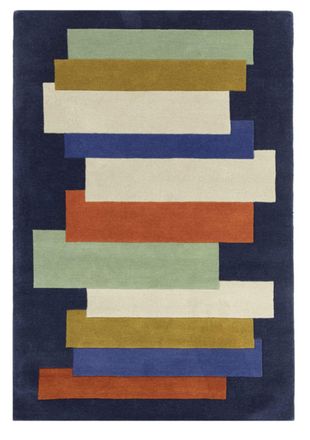 Novatrend Alfombra tufted a mano en lana azul 120x170 cm