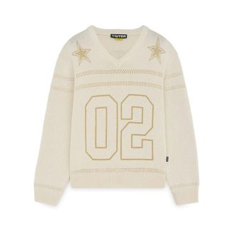 Iuter V-neck Knitwear, male, Beige, Size: XS Football Sweater Stars
