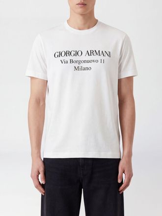 Giorgio Armani Short-Sleeved Cotton T-Shirt with Contrasting Logo