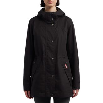 Hunter Adela Hooded Waterproof Jacket in Black at Nordstrom, Size Medium