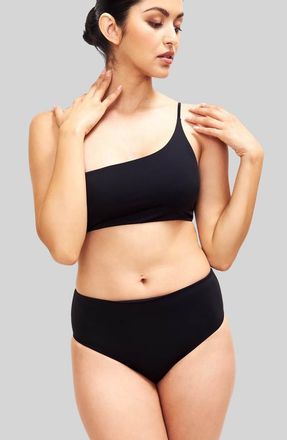 Sauipe Swimwear Serena One Shoulder Bikini Top in Black at Nordstrom, Size Medium