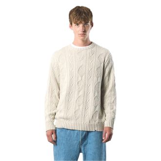Pretty Green Heren Marylebone Kabelgebreide Sweater Top met Lange Mouwen (Grijs)