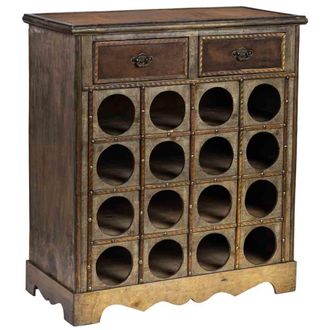 Wanderlust Deco Baul botellero de madera marr&oacute;n 63x31x69.5h cm