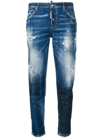 Dsquared2 DSQ2 distressed jeans - women - Cotton/Spandex/Elastane/Polyester/Cotton - 38 - Blue